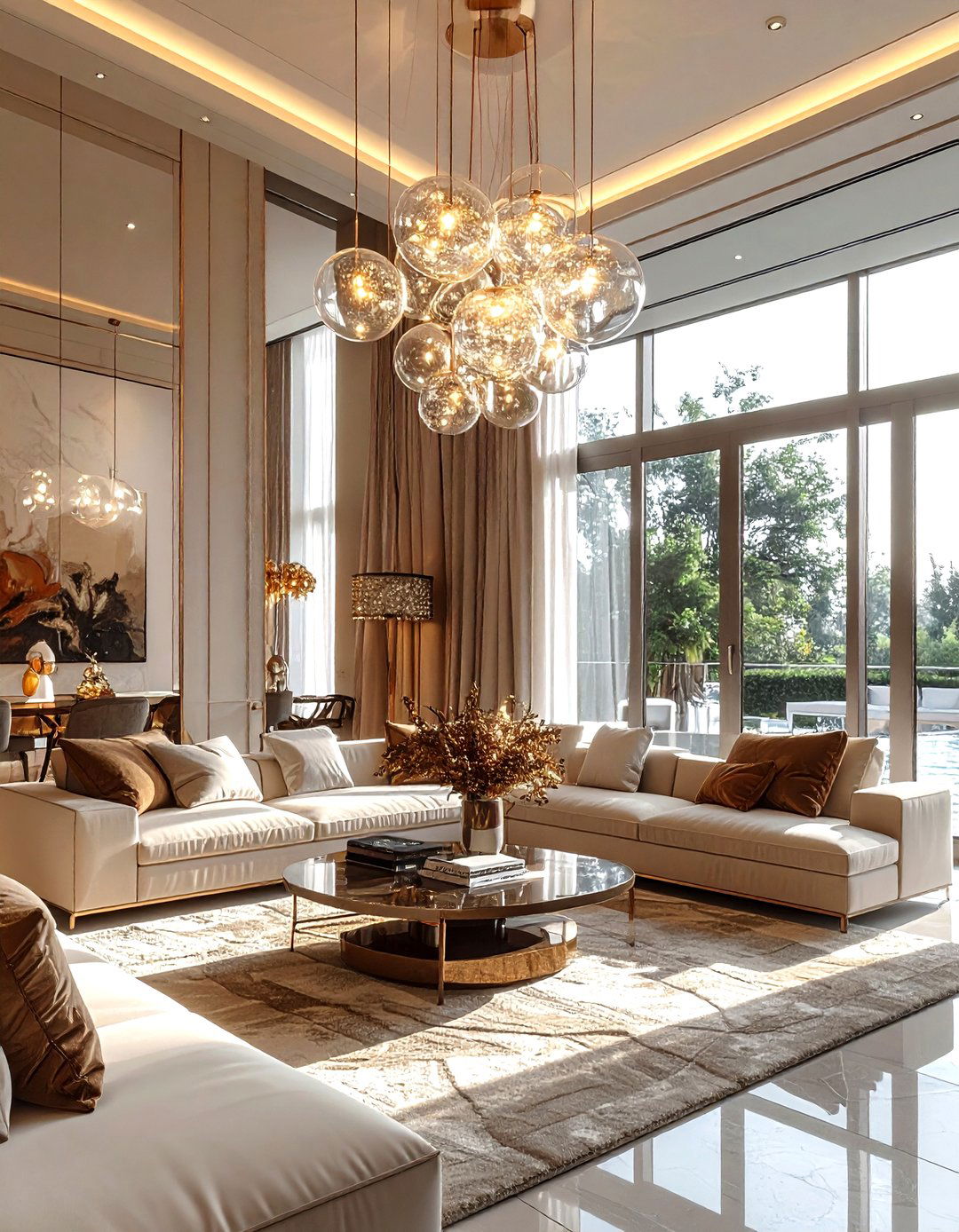 Bubble Glass Light - 30 living room pendant lighting ideas