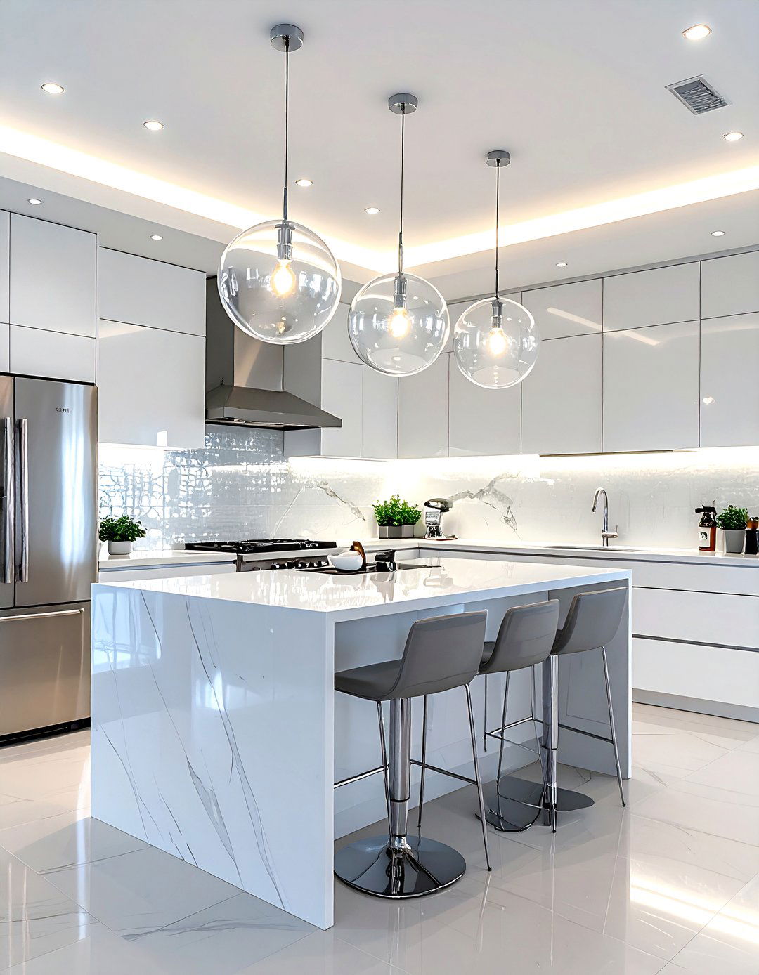 Bubble Glass Light - 30 pendant light kitchen island ideas