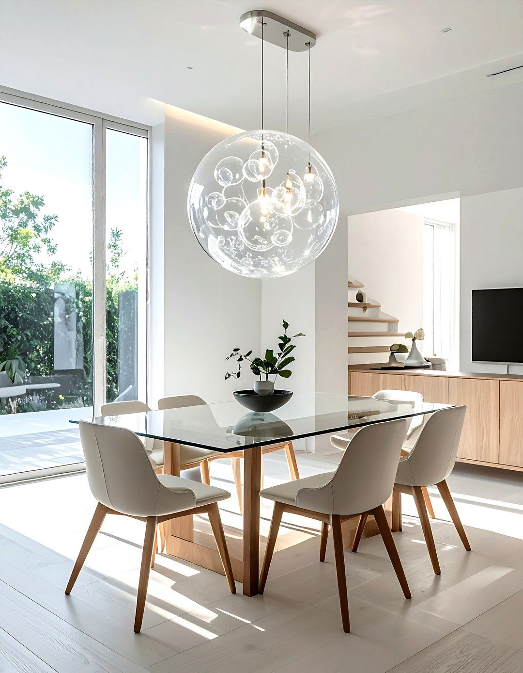 Bubble glass light fixture - 30 dining room lamp ideas