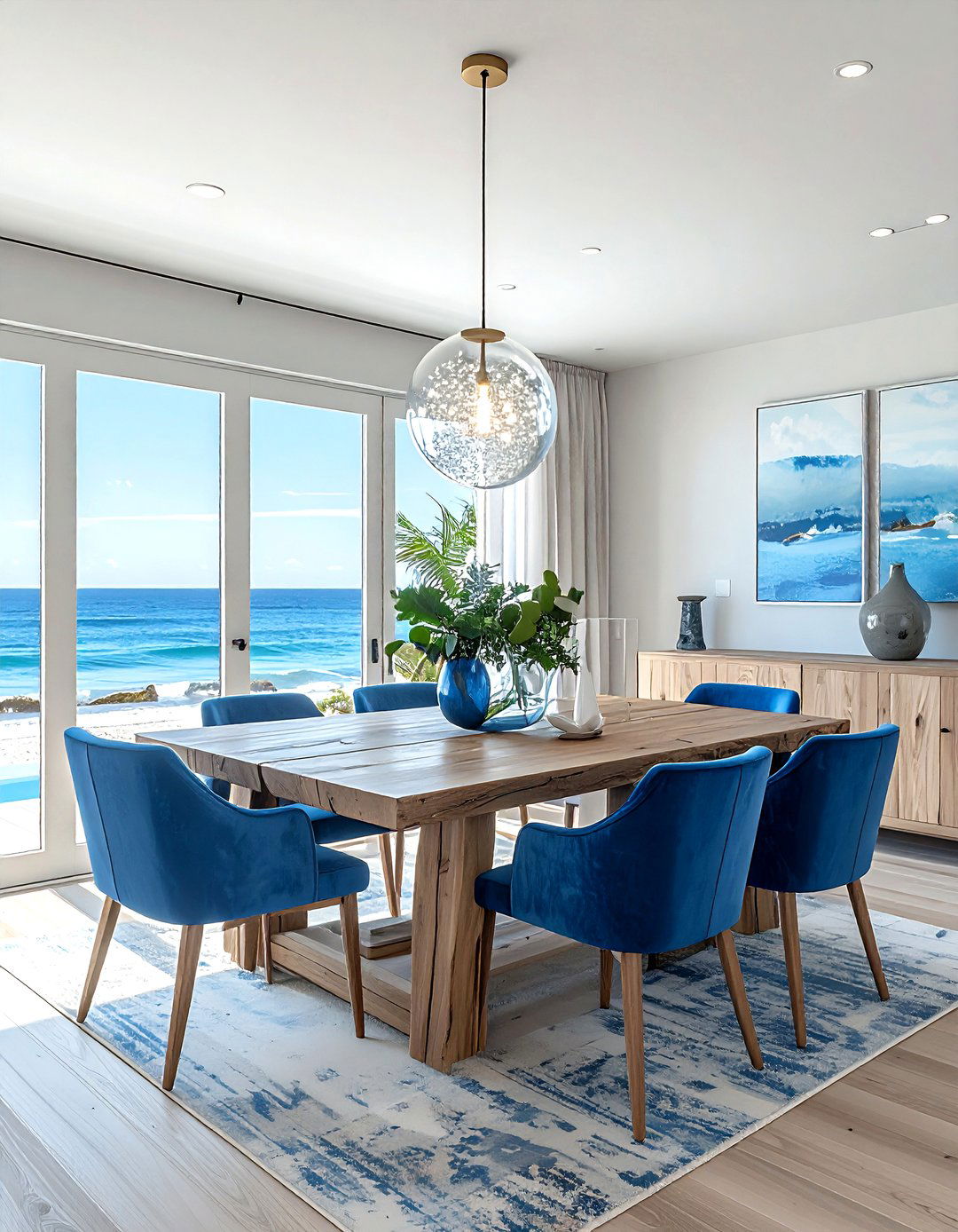 Bubble glass pendant - 30 pendant light dining room ideas