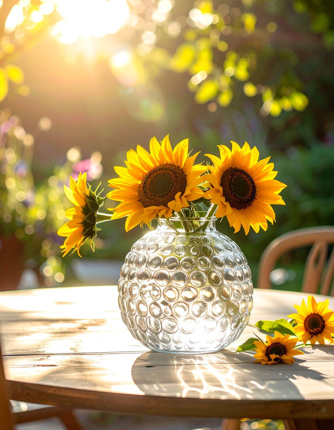Bubble glass vase outdoor patio table - 30 vase ideas