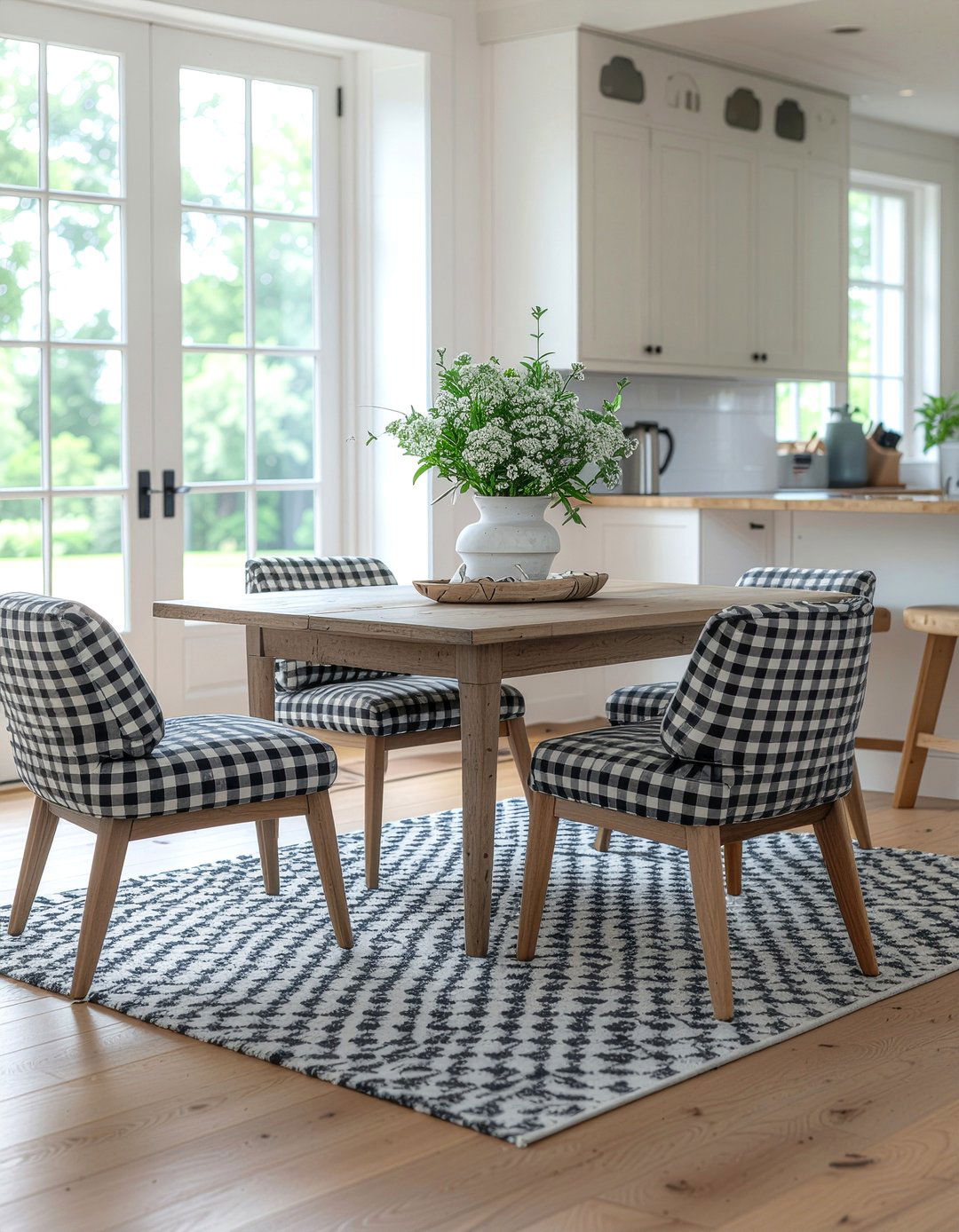 Buffalo Check Accent - 30 farmland dining room ideas