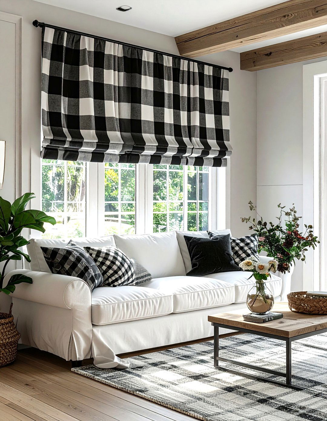 Buffalo Check Valance - 30 living room window valances