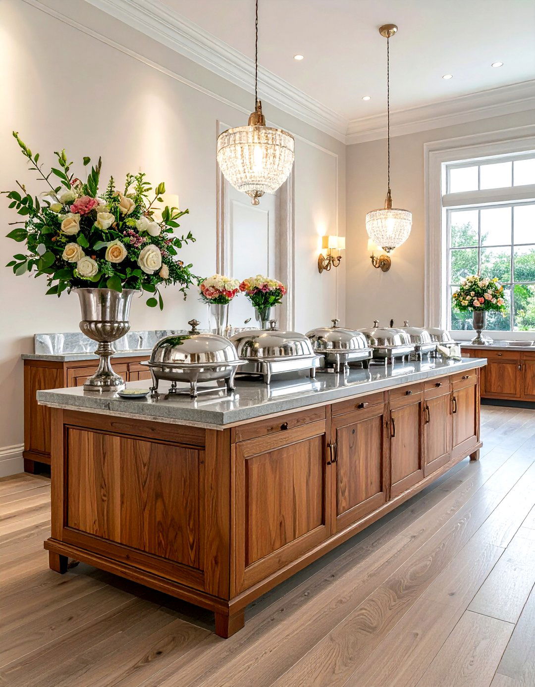 Buffet Table Setup - 30 dining room formal entertaining ideas