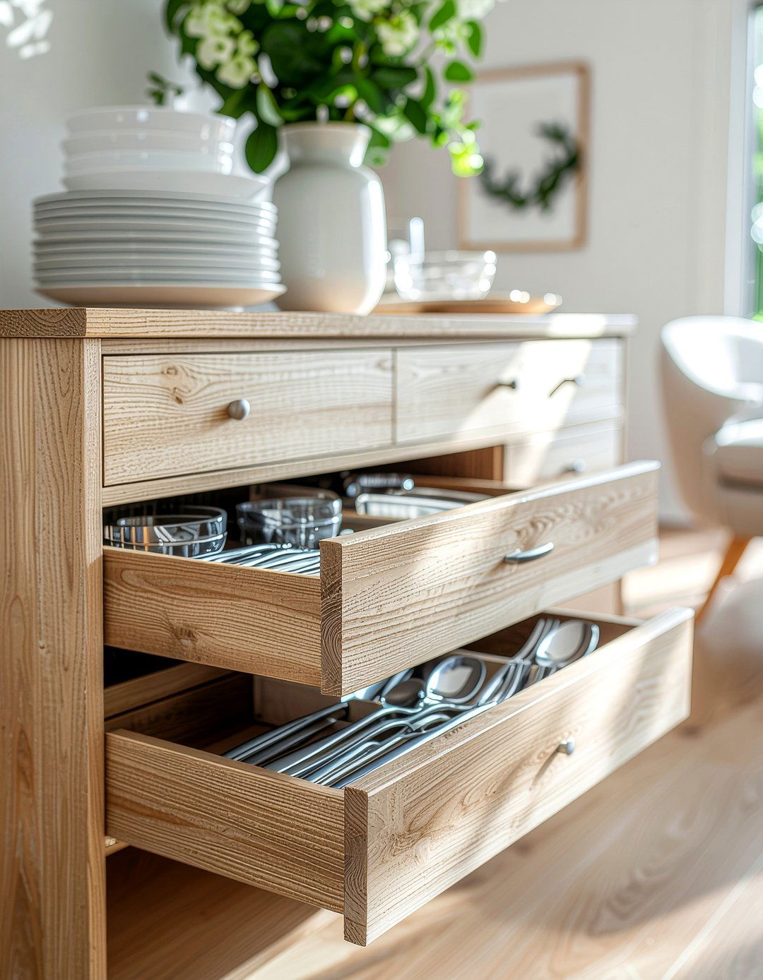 Buffet With Drawers - 30 dining room organization ideas