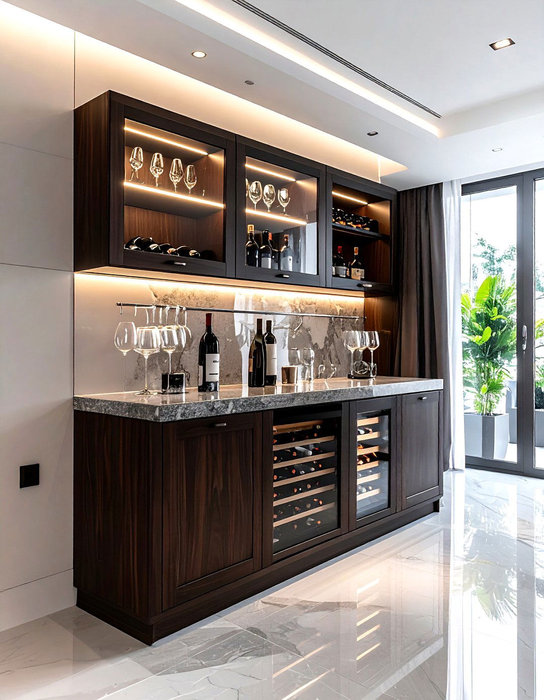 Buffet with wine cooler - 30 dining room clever storage ideas