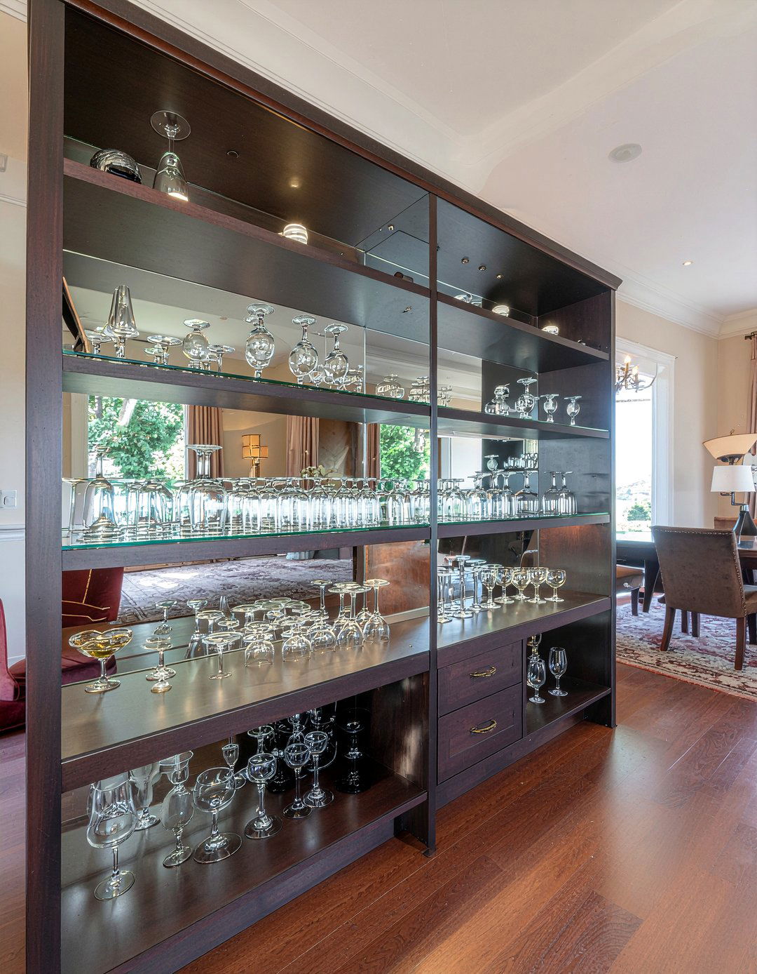 Built In Bar - 30 Hollywood regency dining room ideas