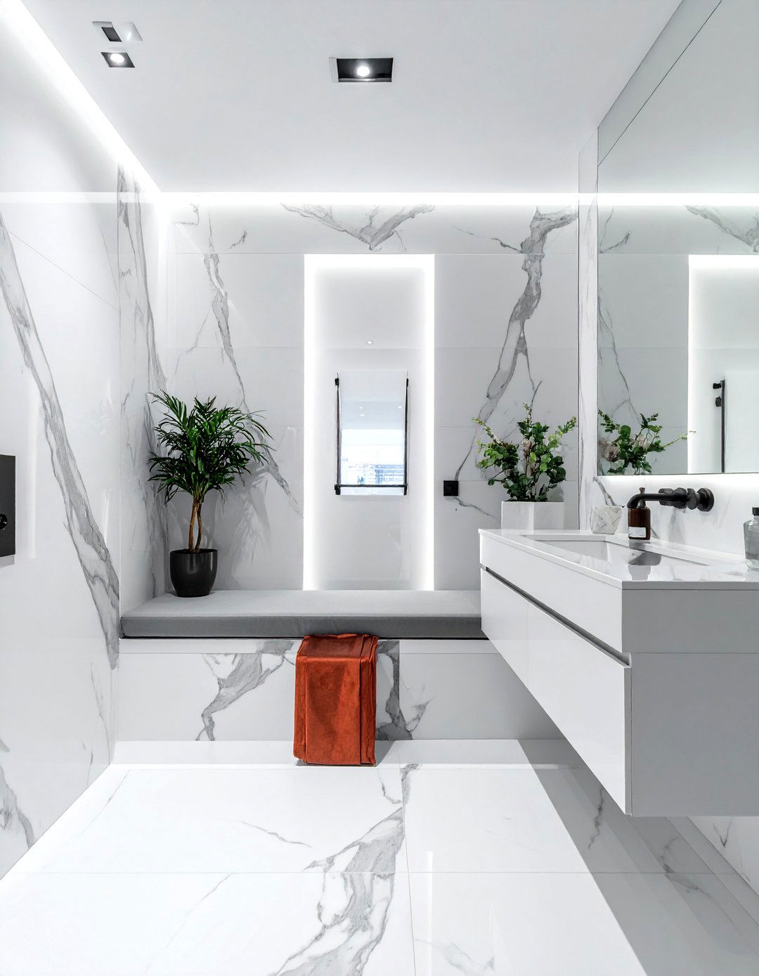 Built In Bathroom Bench - 30 bathroom window seat ideas