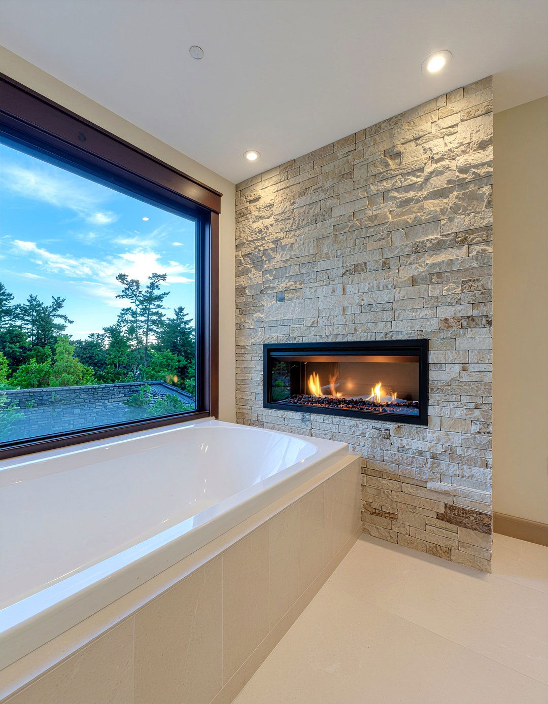 Built In Bathroom Fireplace - 30 luxury master bathroom ideas