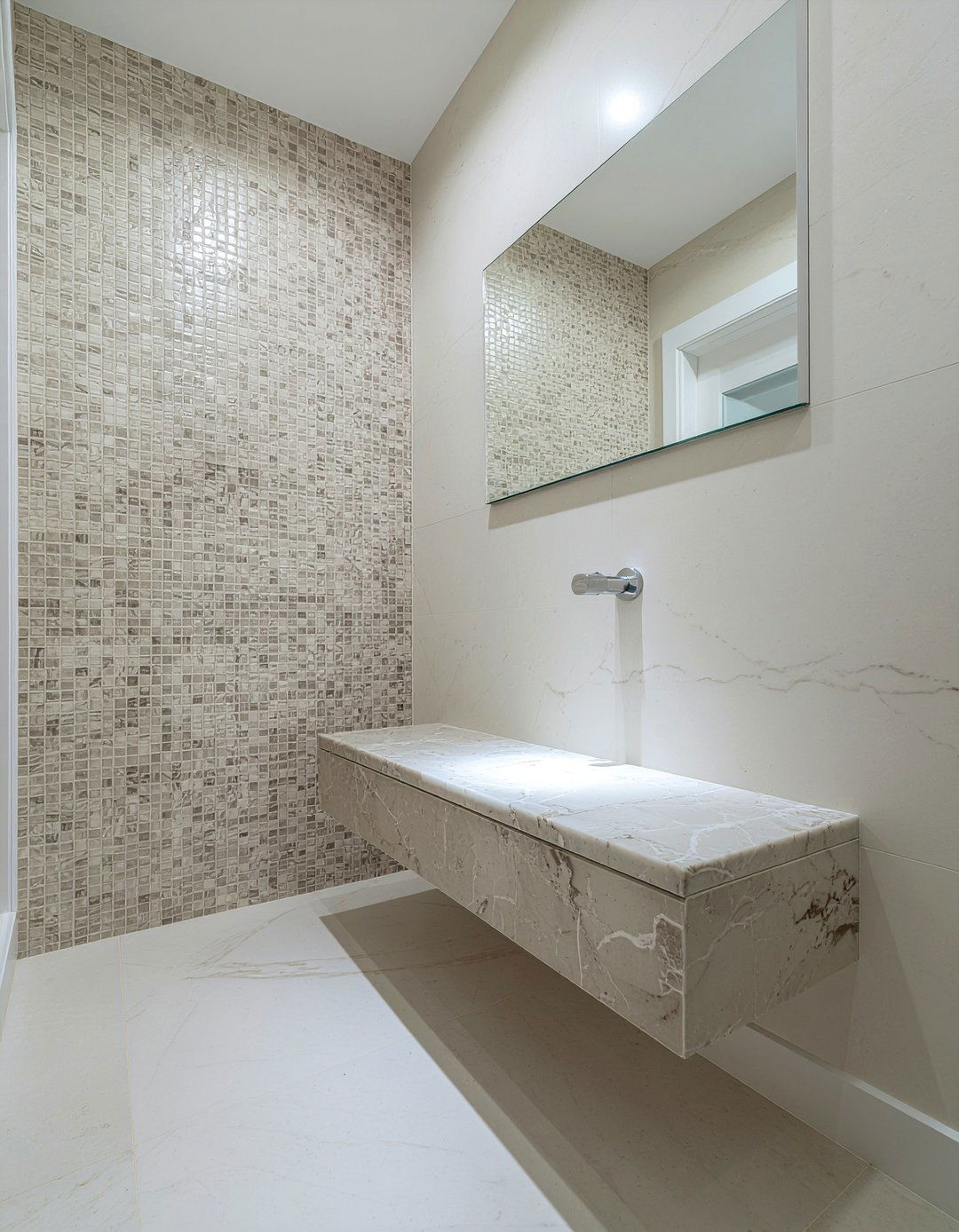 Built In Bench - 30 small bathroom maximization ideas