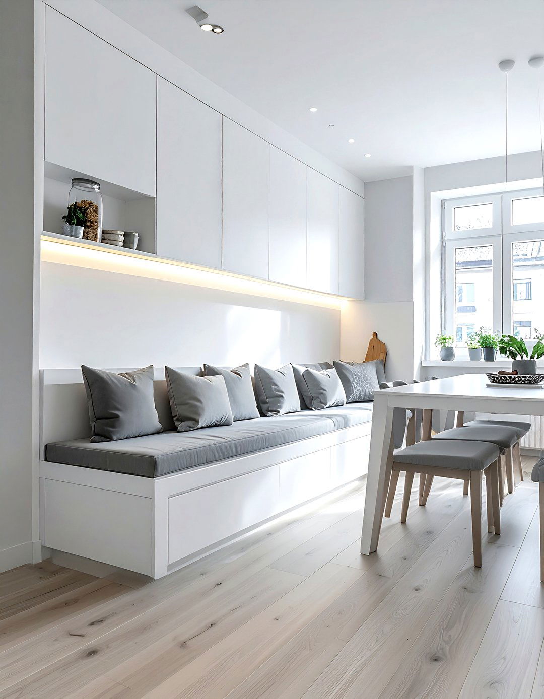 Built In Bench Seating - 30 white kitchen furniture ideas