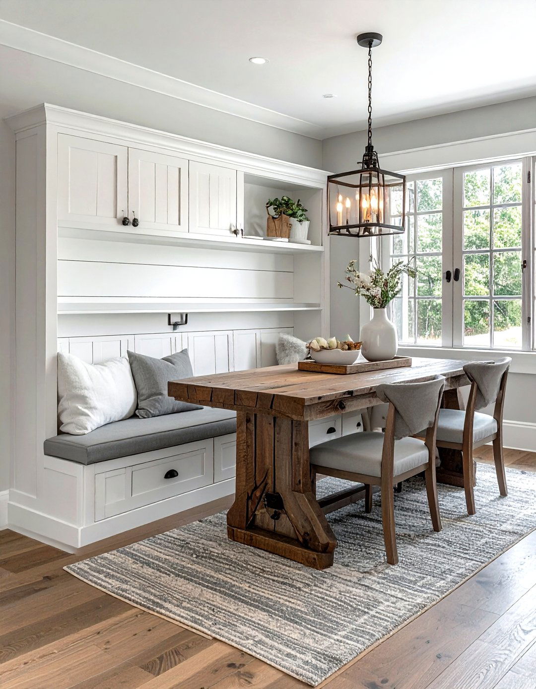 Built In Bench Storage - 30 tiny dining room ideas