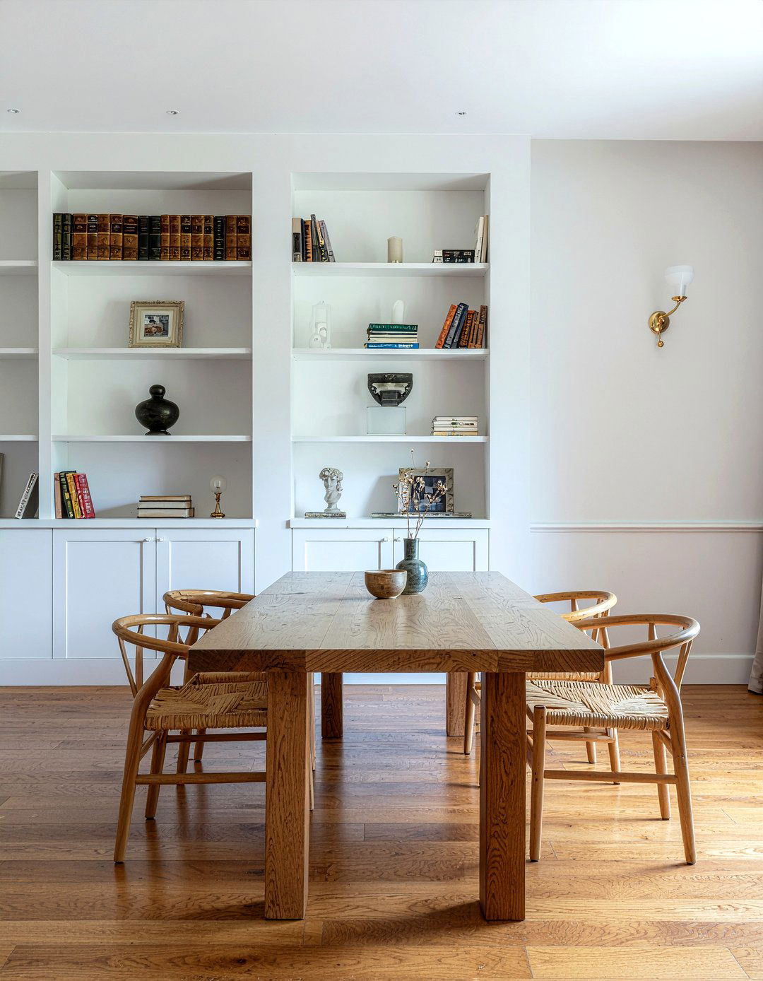 Built In Bookshelf - 30 family heirloom dining room ideas