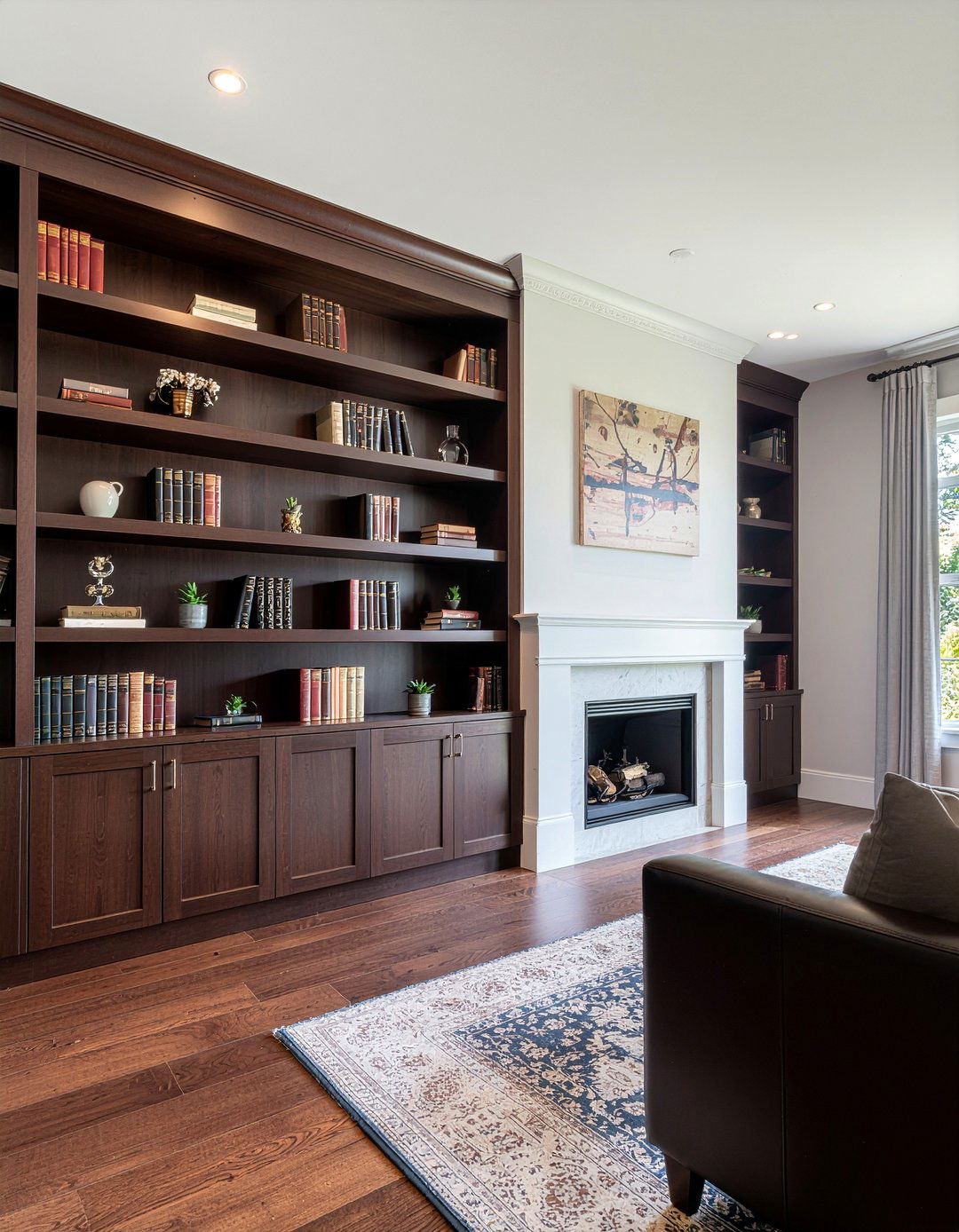 Built In Bookshelves - 30 narrow living room ideas
