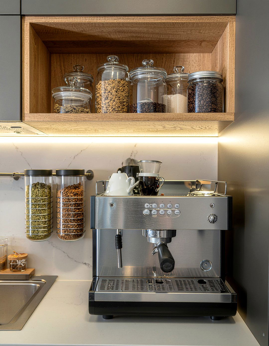 Built In Coffee Station - 30 interior designer kitchen ideas