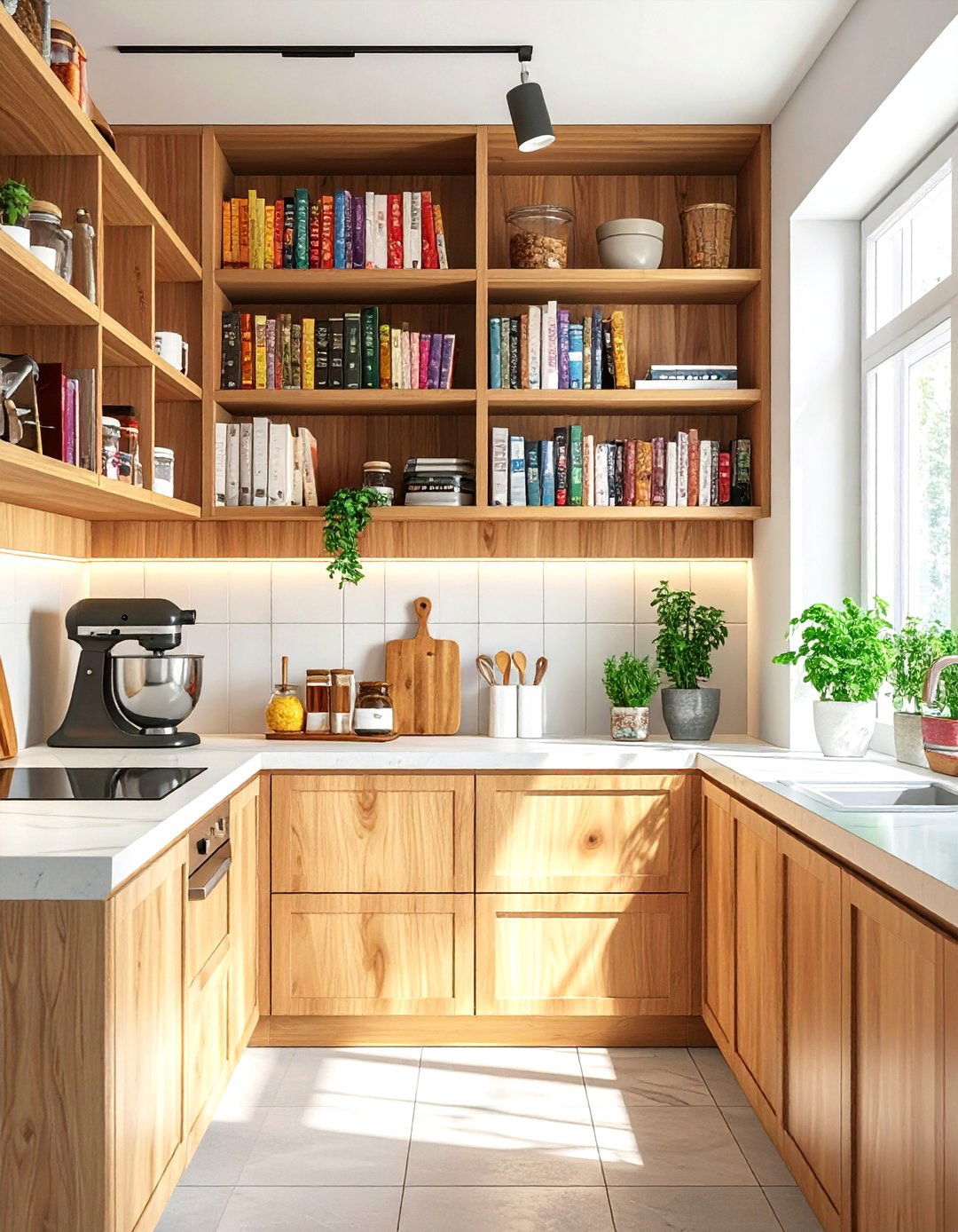Built In Cookbook Shelf Kitchen - 30 kitchen baking center ideas