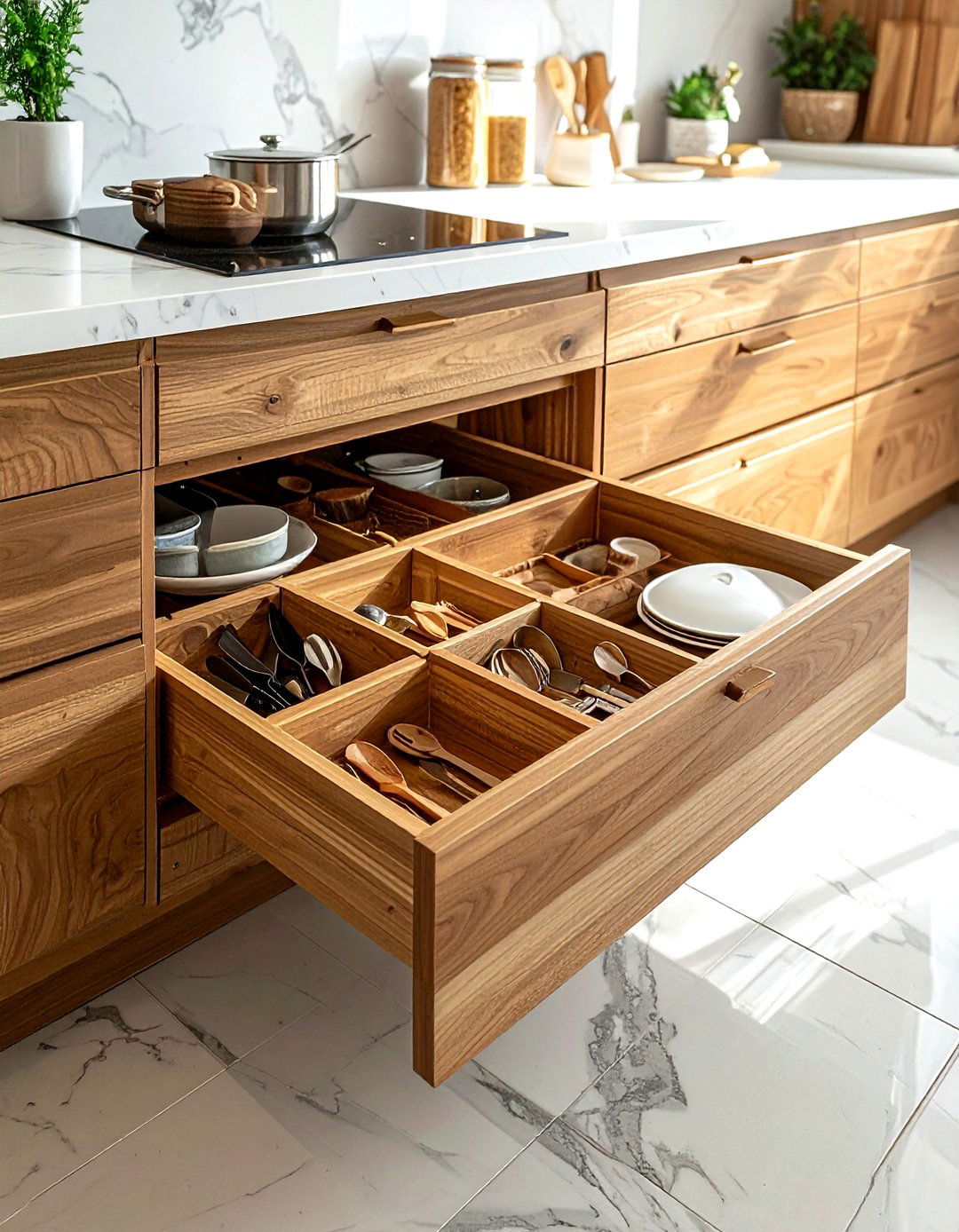 Built In Drawer Slot - 30 utensil storage kitchen ideas