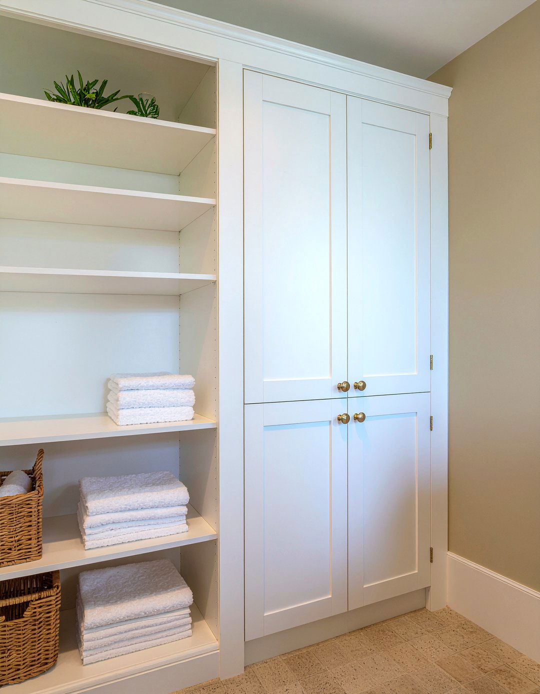 Built In Linen Closet - 30 bathroom major renovation ideas