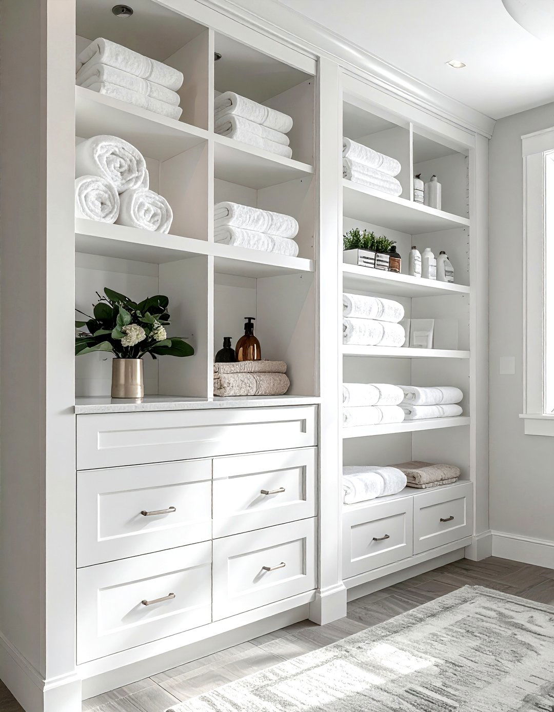 Built In Linen Storage - 30 boys bathroom ideas