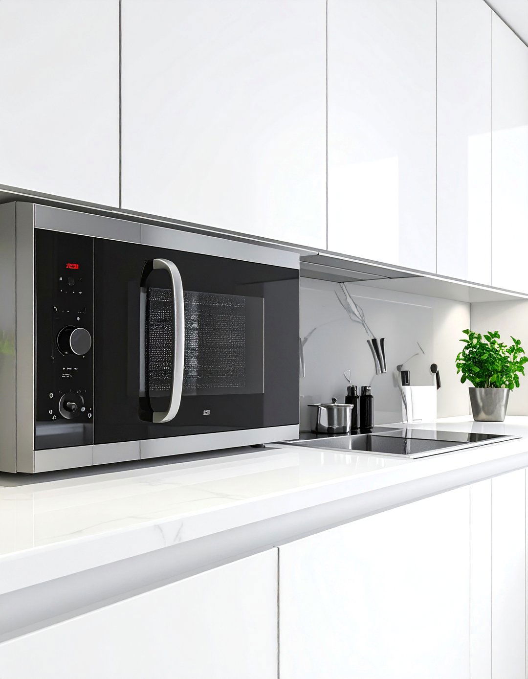 Built In Microwave - 30 DIY kitchen remodel ideas