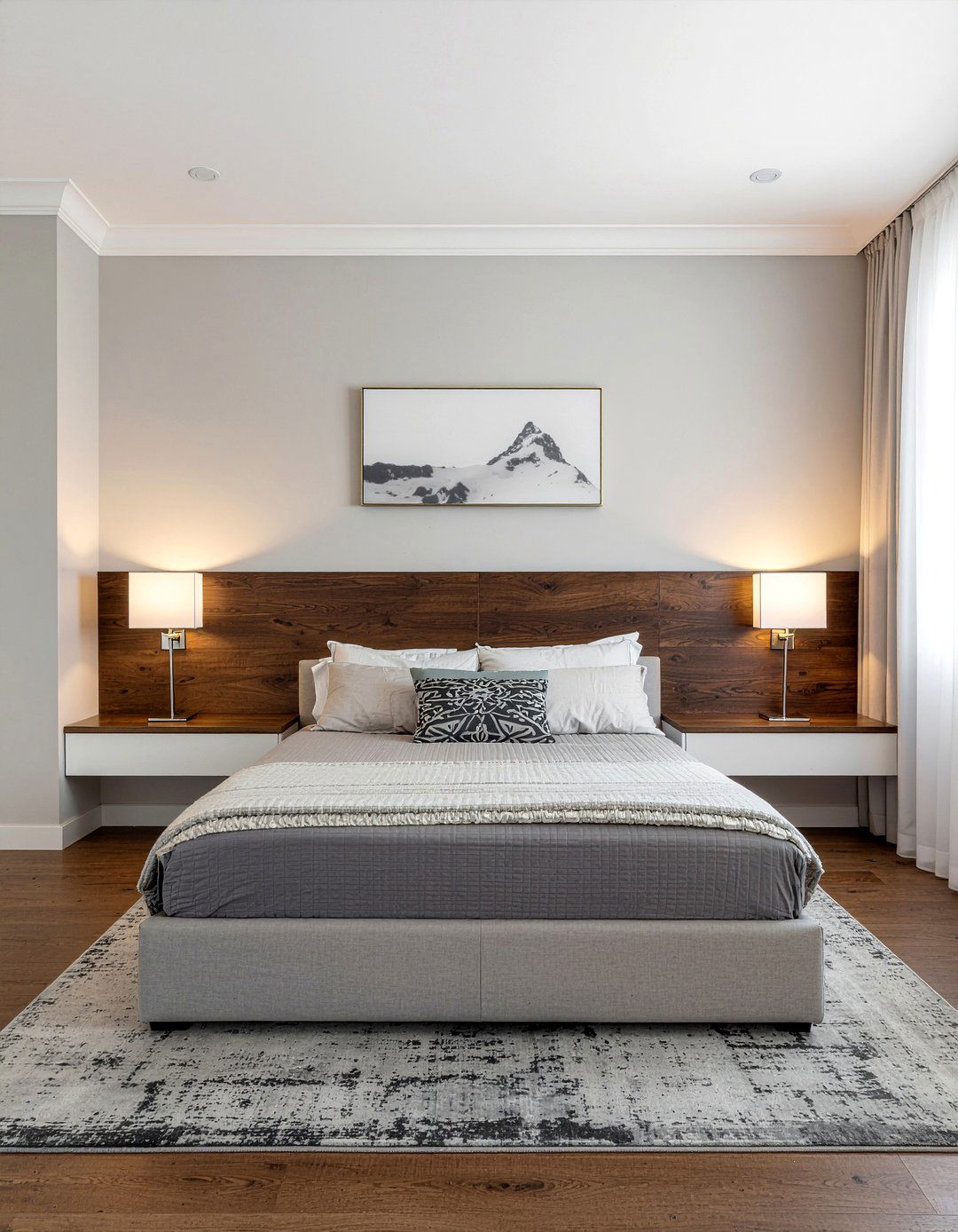 Built In Nightstand - 30 bedroom floating headboard ideas