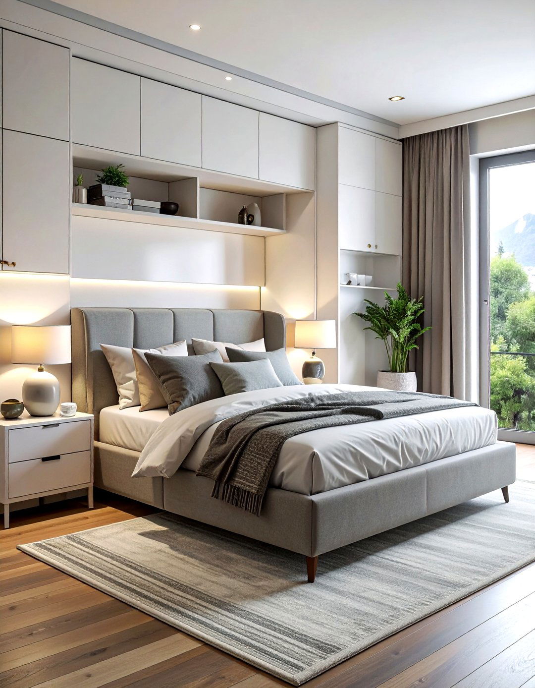 Built In Over Bed Storage - 30 bedroom overhead storage ideas