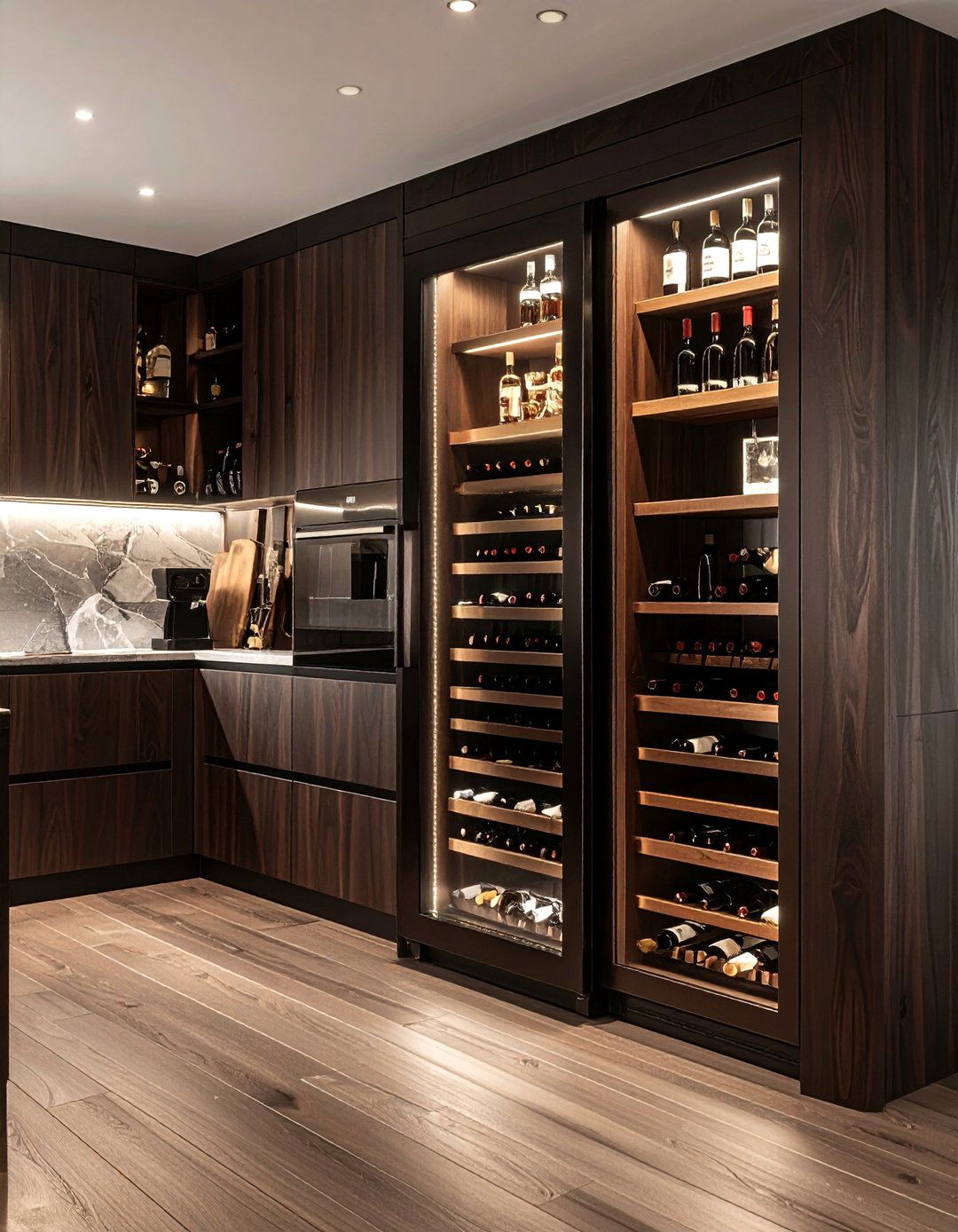 Built In Refrigerator With Wine Storage - 30 built-in refrigerator kitchen ideas