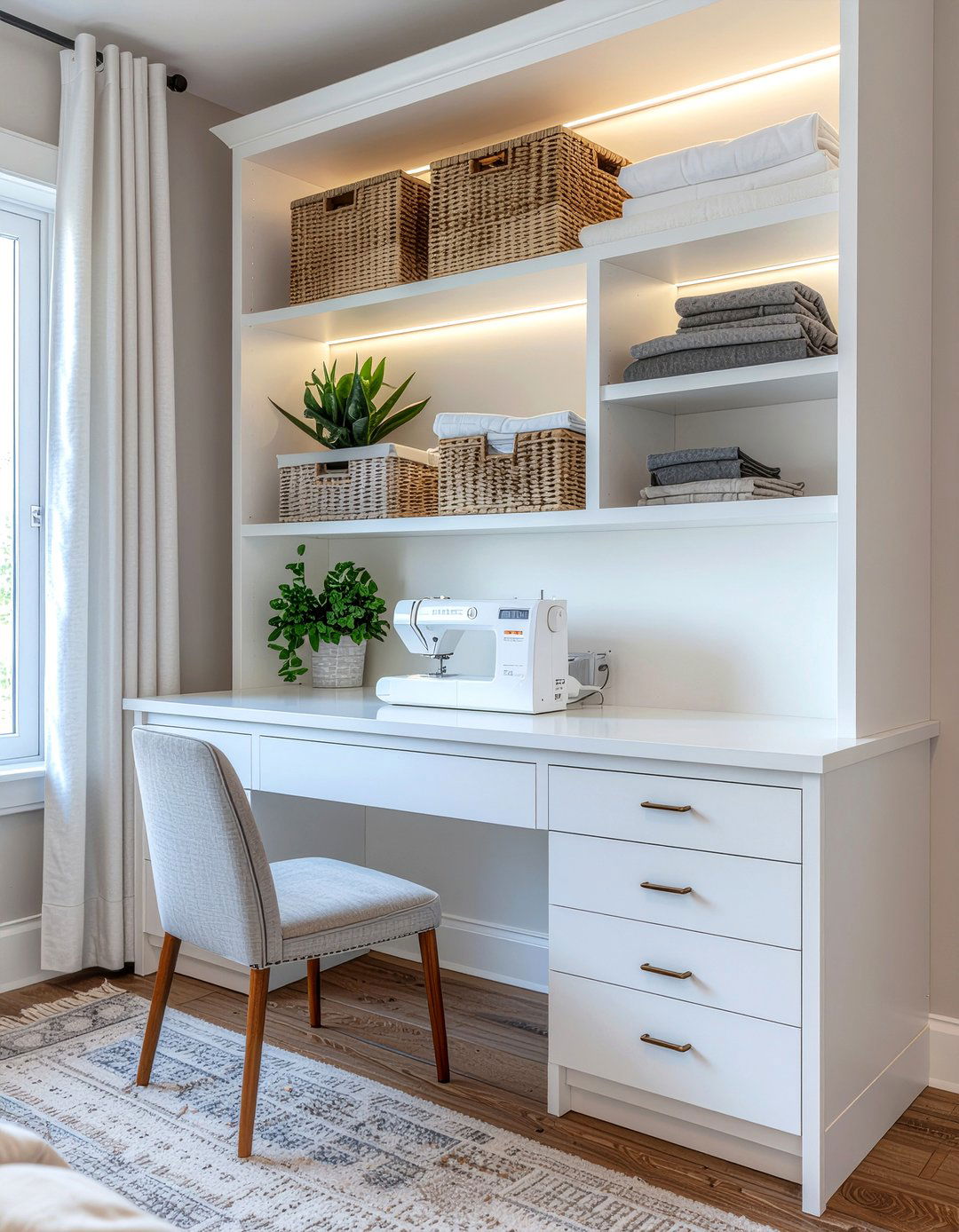 Built In Sewing Desk - 30 bedroom sewing nook ideas