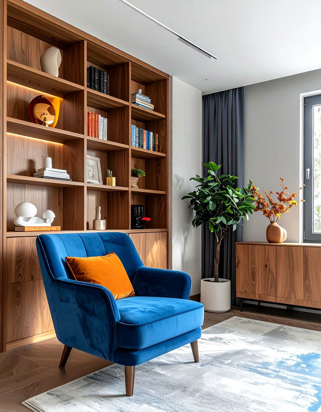 Built In Shelving Pillar - 30 living room pillar ideas