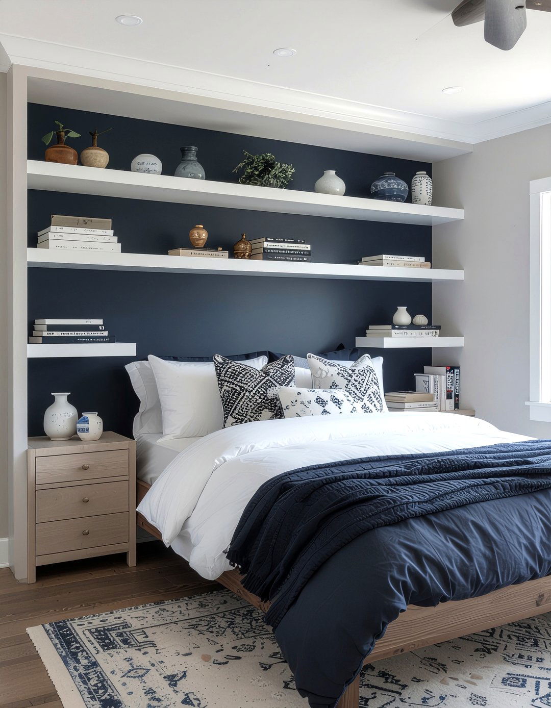 Built In Wall Shelves - 30 bedroom wall shelving ideas