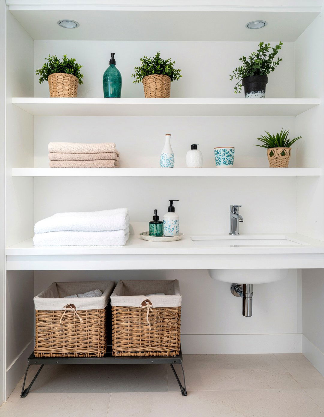 Built In Wall Unit - 30 bathroom shelf ideas