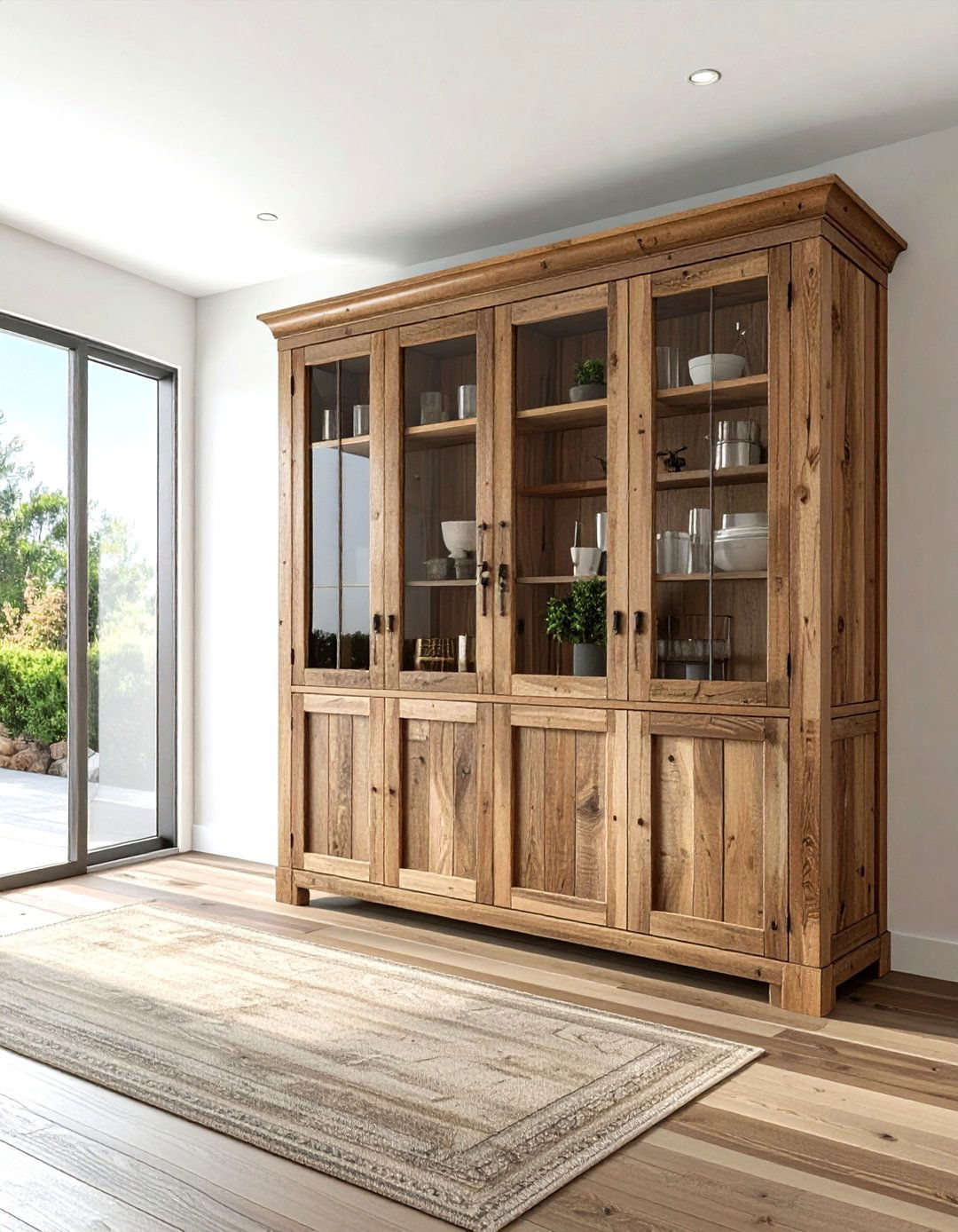 Built In Wood Hutch - 30 reclaimed wood dining room ideas