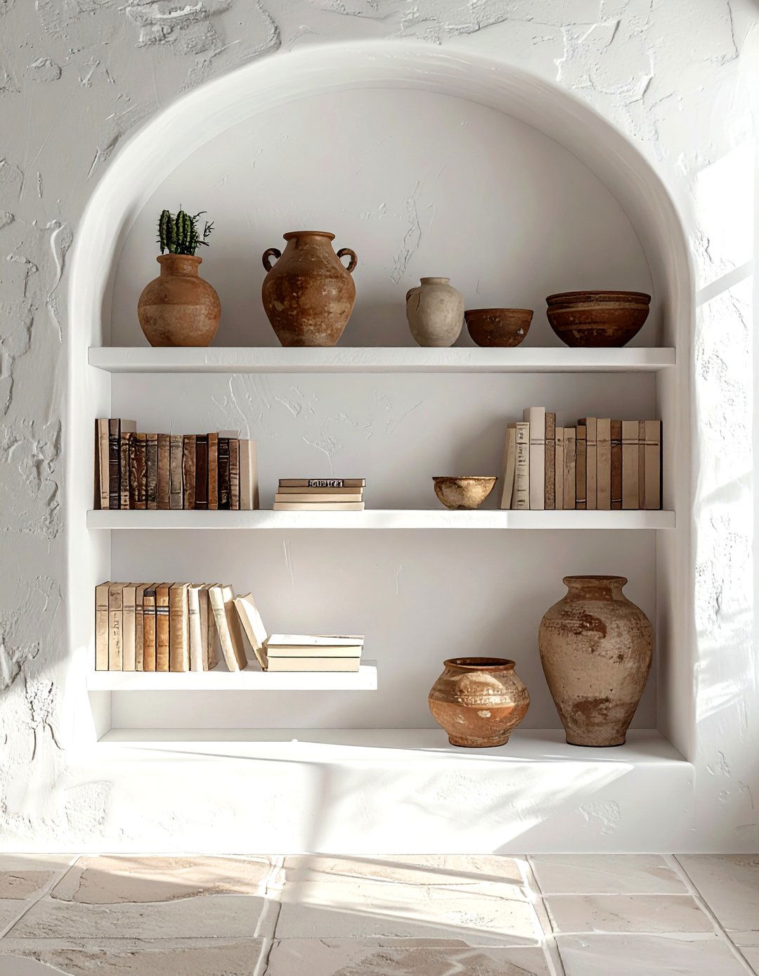 Built in alcove shelf - 30 Mediterranean home decor ideas