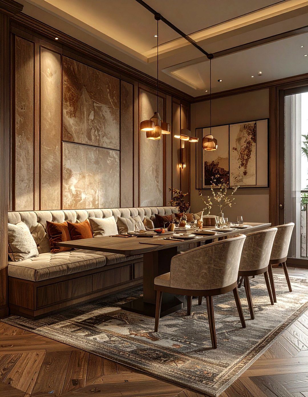 Built in banquet room - 30 spacious dining room ideas