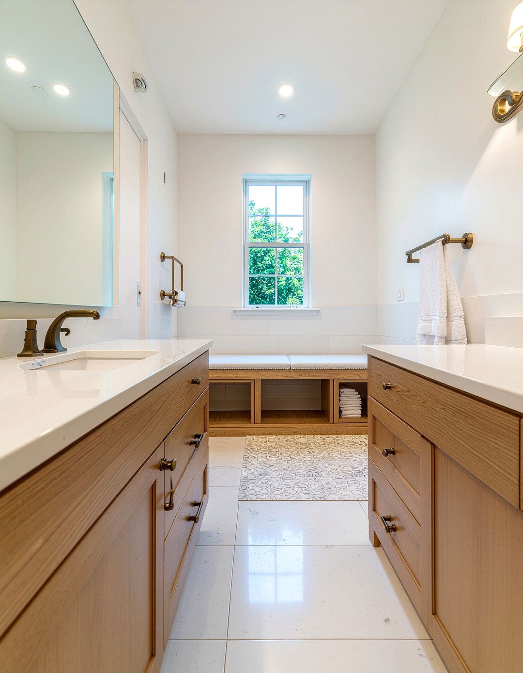 Built in bathroom bench storage - 30 bathroom bench seating ideas