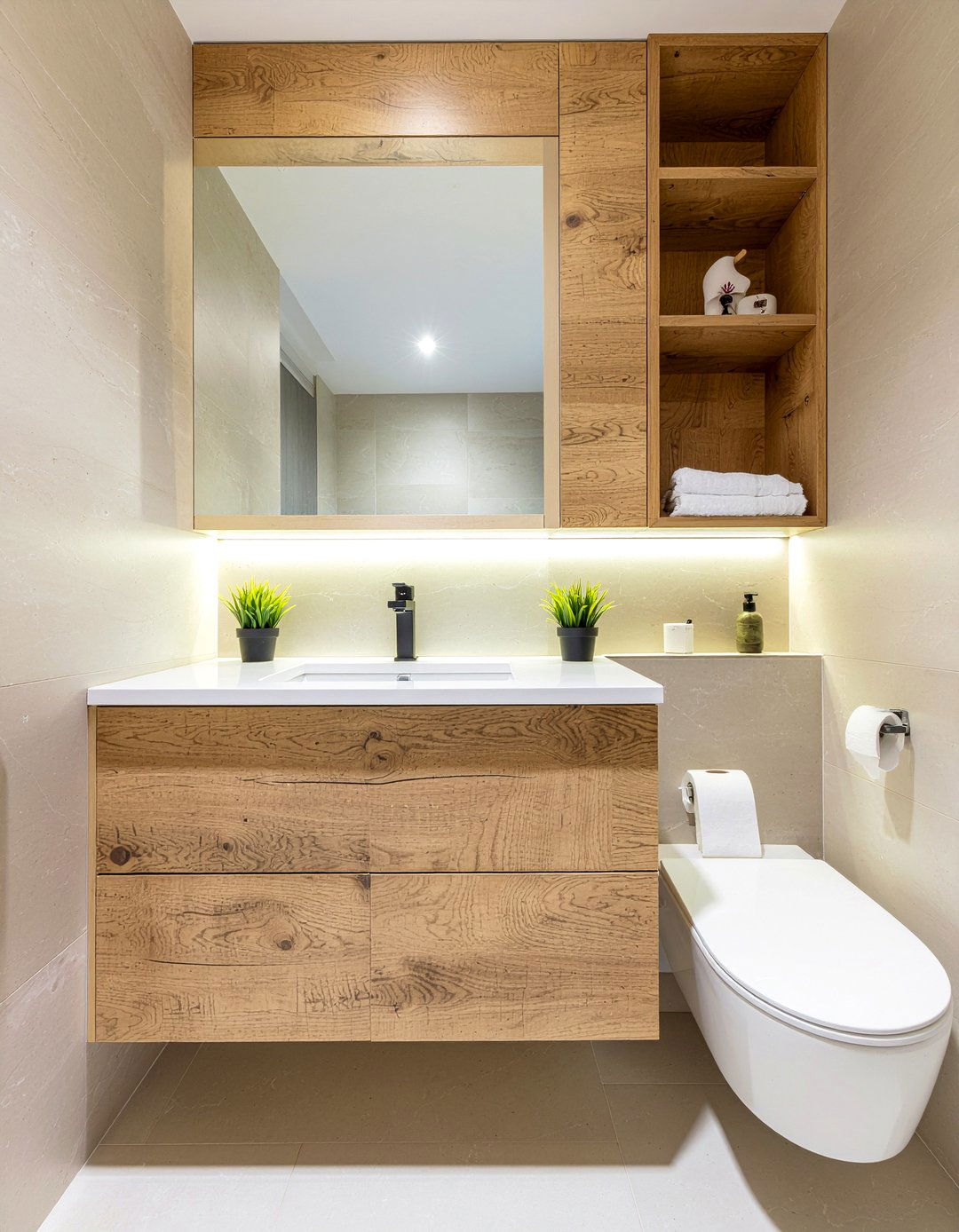 Built in bathroom shelves - 30 over toilet storage ideas