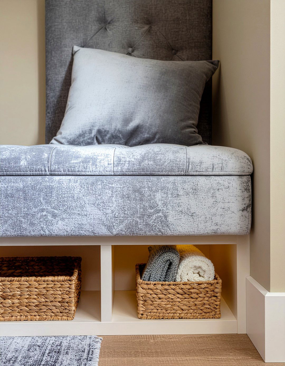 Built in bench at foot of bed - 30 bedroom built-in ideas