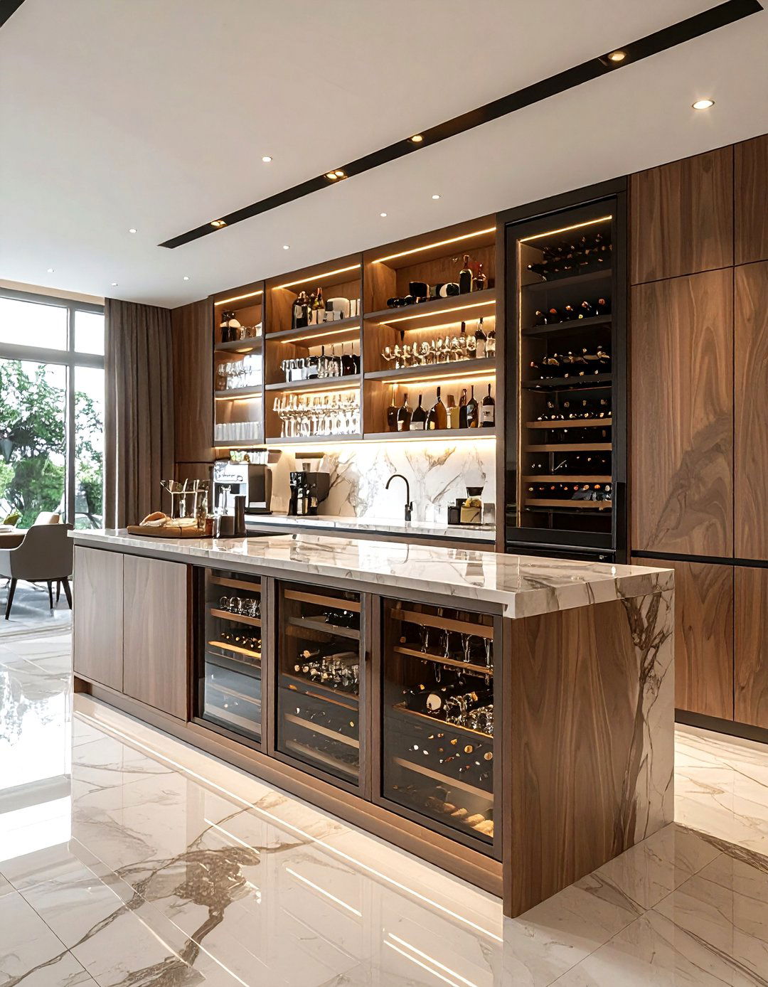 Built in beverage center - 30 coffee station kitchen ideas