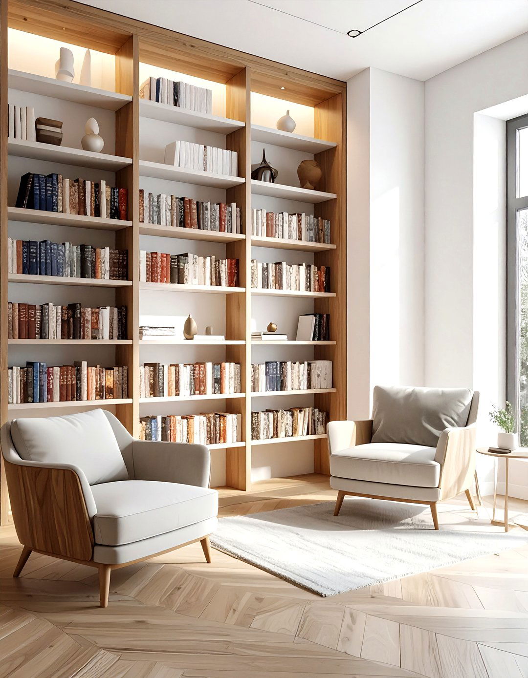 Built in bookshelf - 30 grandmillennial decor ideas