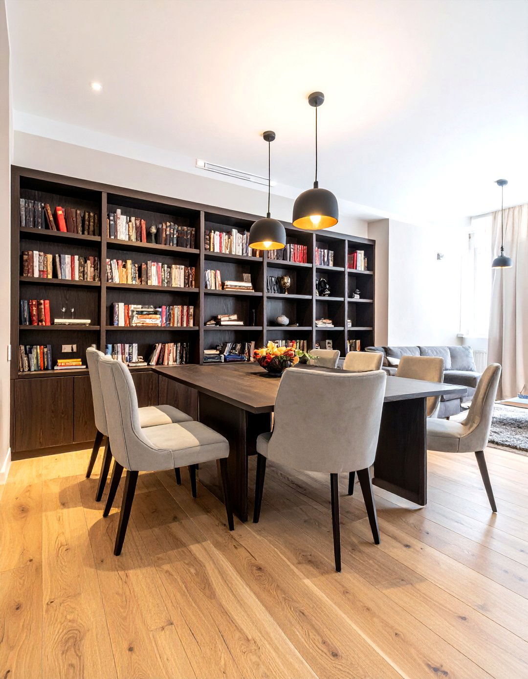 Built in bookshelf dining room - 30 Tribeca dining room ideas