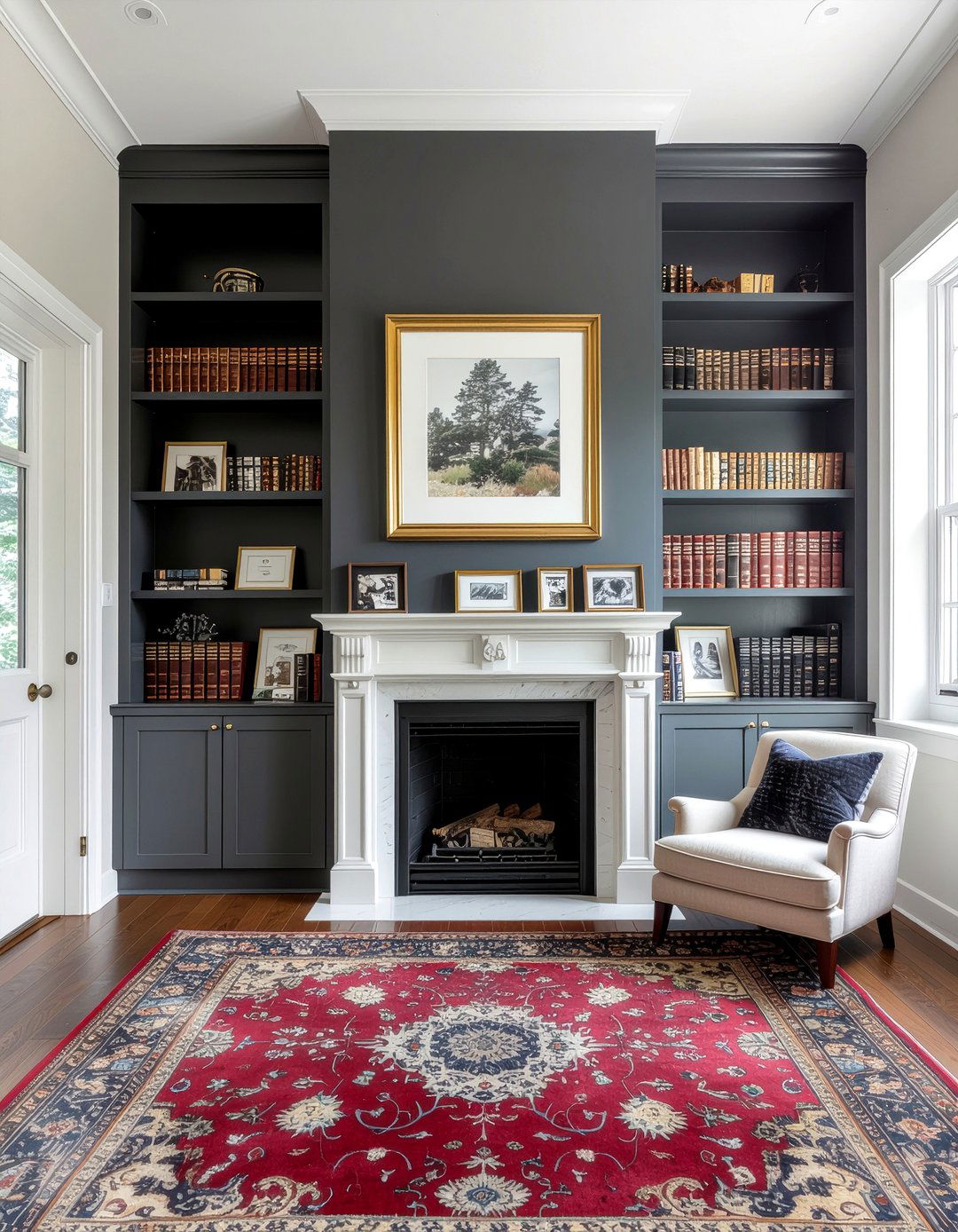 Built in bookshelf photos - 30 living room photo displays