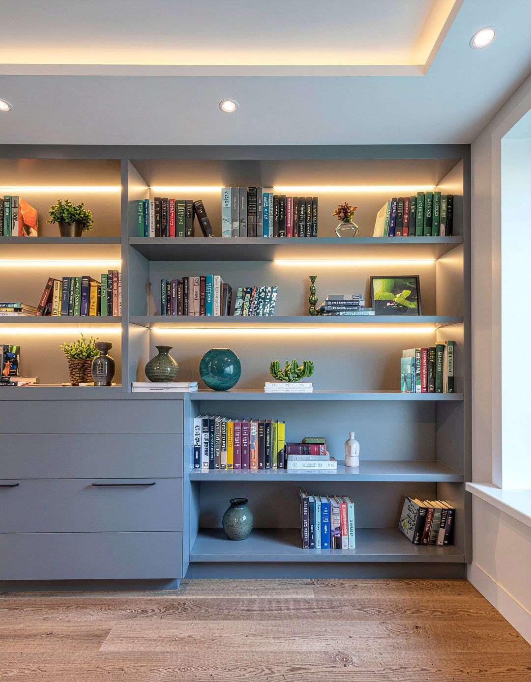 Built in bookshelves - 30 new construction living room ideas