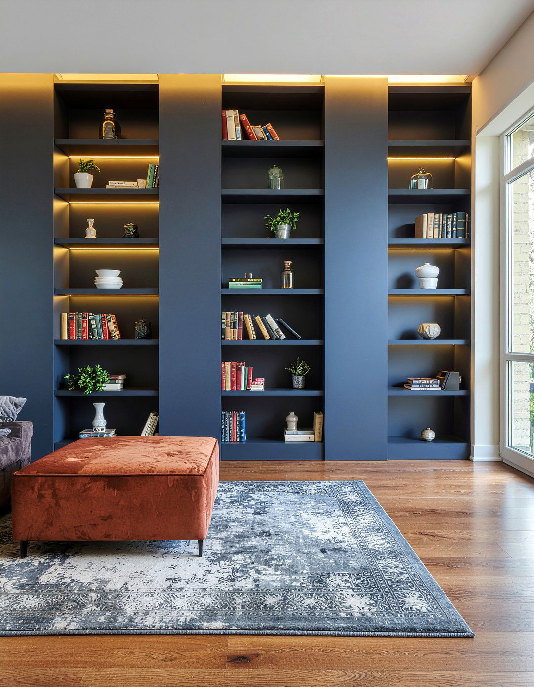 Built in bookshelves living room - 30 living room remodel ideas