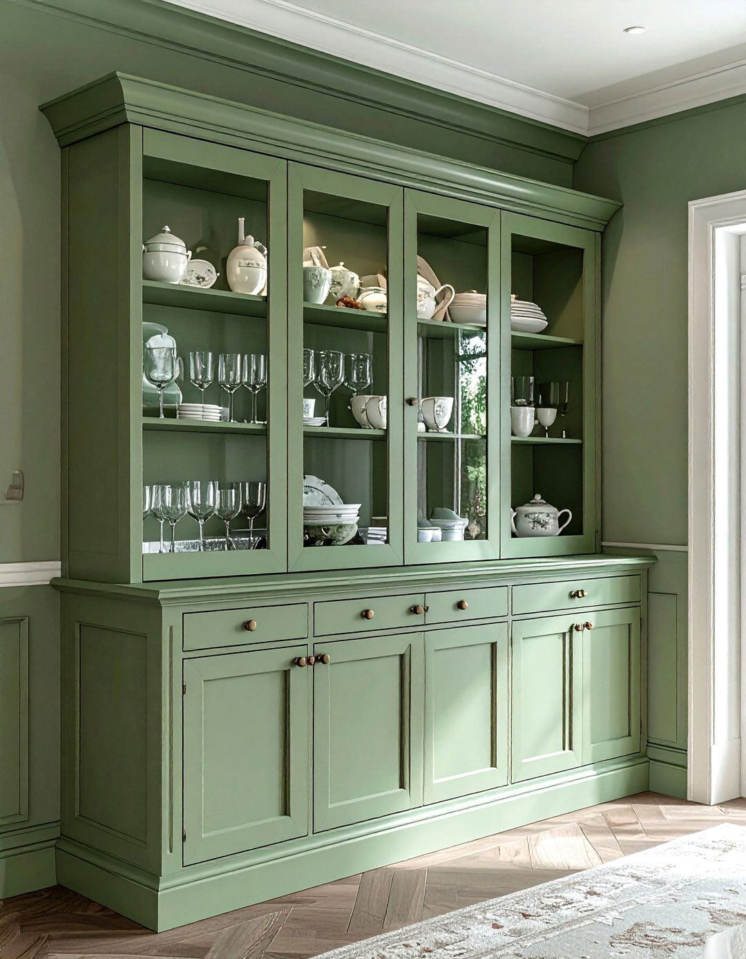 Built in china cabinet - 30 French cottage dining room ideas