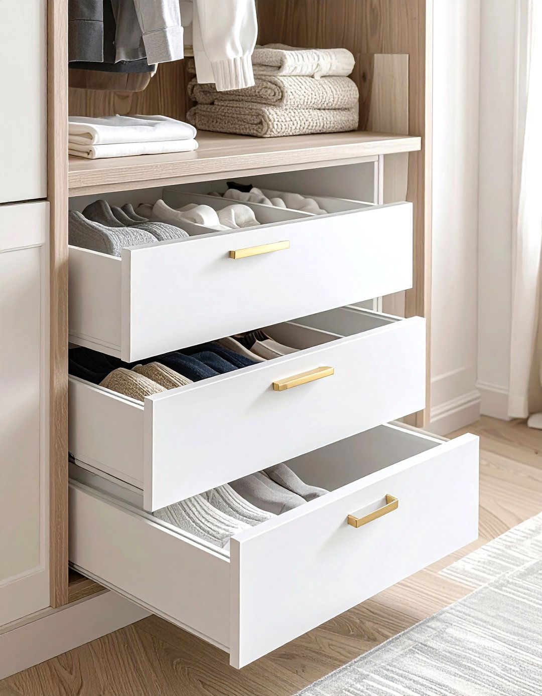 Built in closet drawer - 30 bedroom closet organization