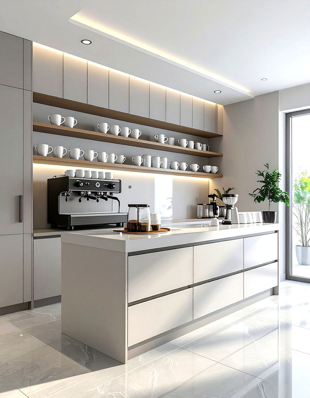 Built in coffee bar station - 30 kitchen built-in storage ideas
