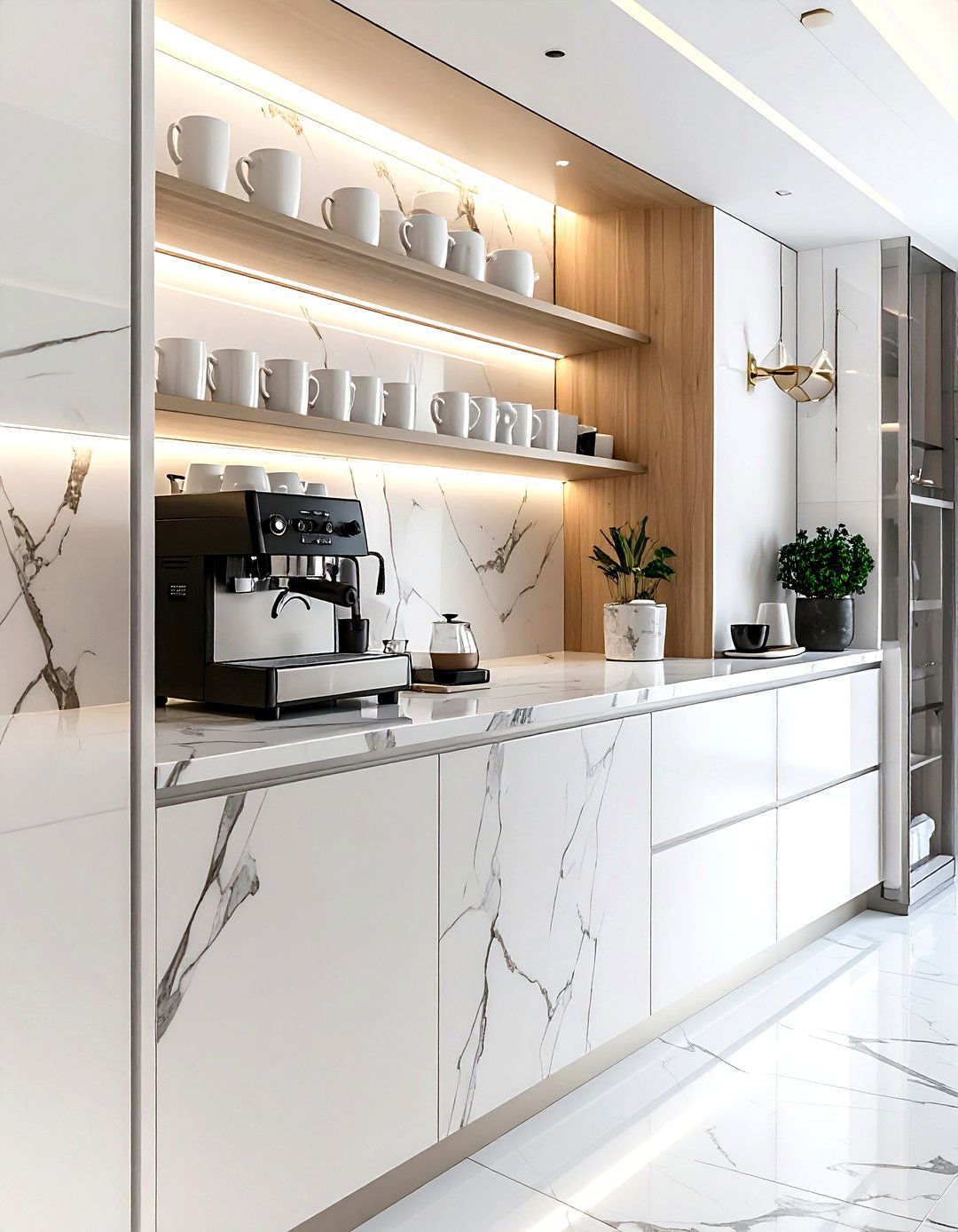 Built in coffee station - 30 living room built-in storage ideas