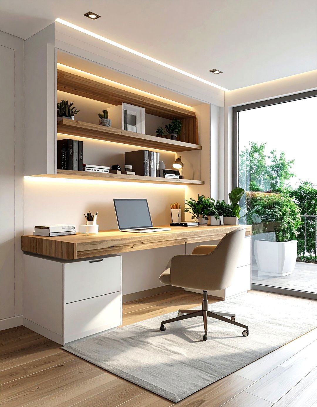 Built in desk nook - 30 living room built-in storage ideas