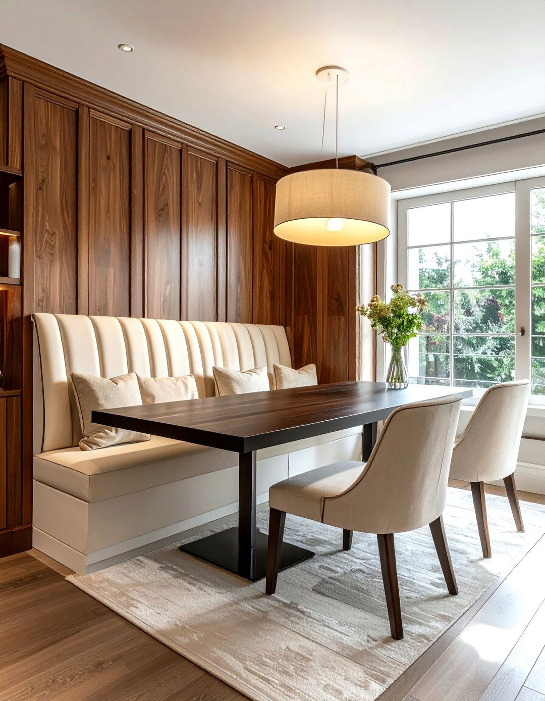 Built in dining booth - 30 L-shaped banquette dining ideas