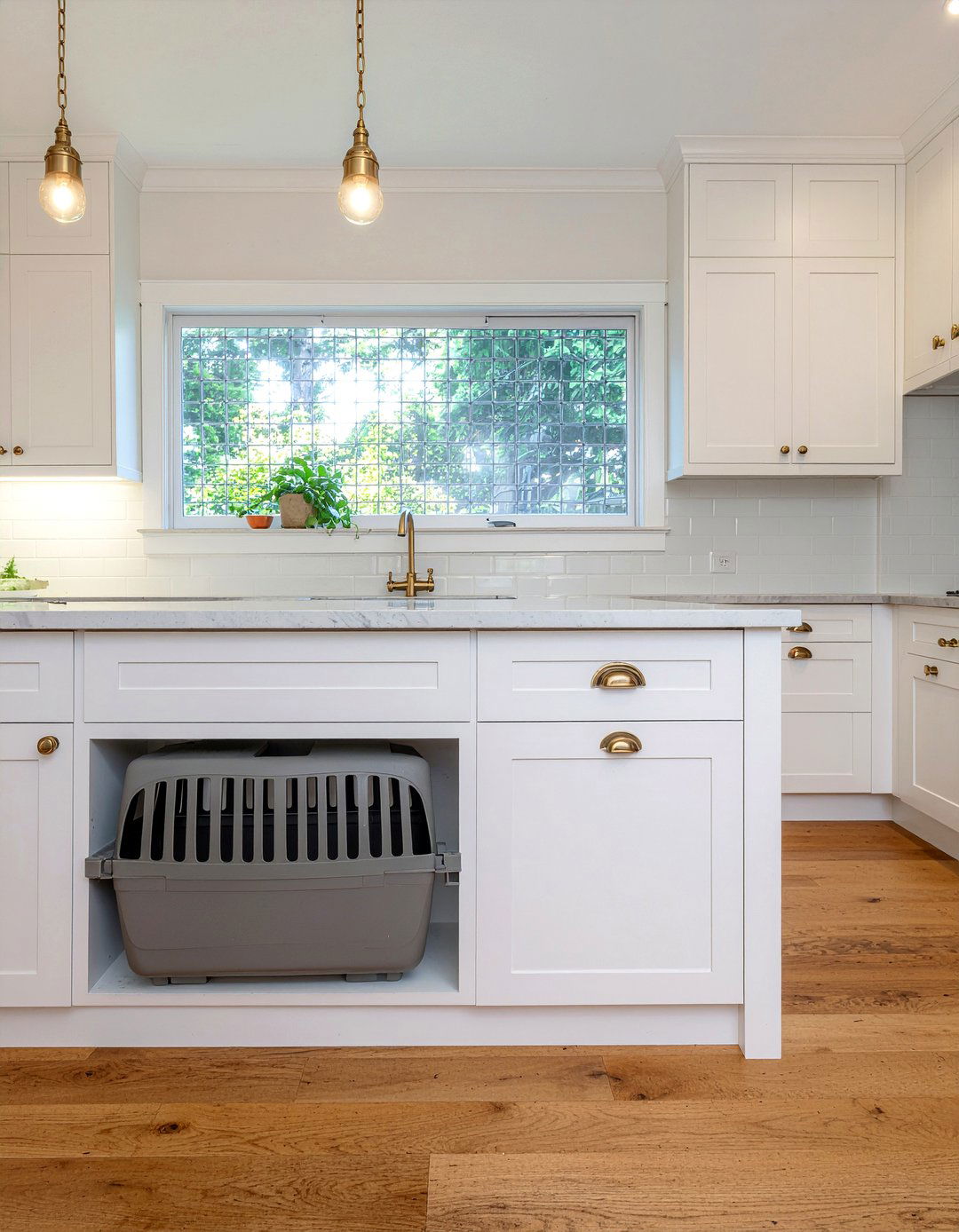 Built in dog crate - 30 dog bedroom ideas